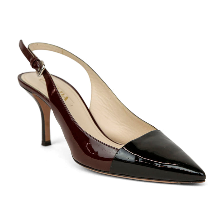 Prada Cap Toe Patent Leather Pumps