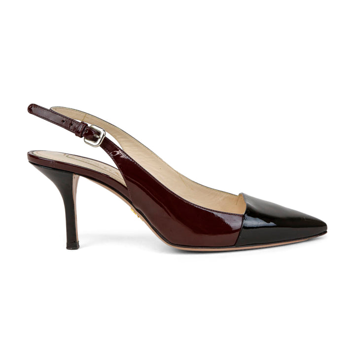 Prada Cap Toe Patent Leather Pumps