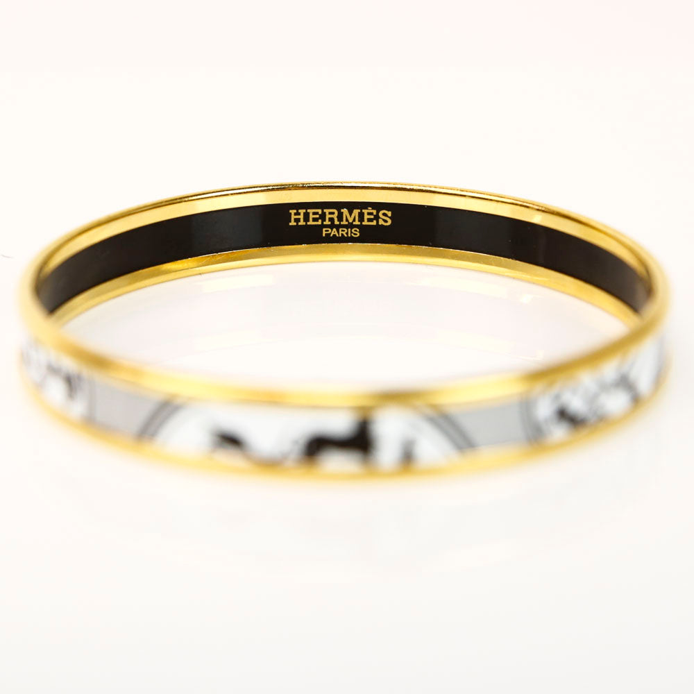 Hermès Libris Narrow Enamel Bangle Bracelet