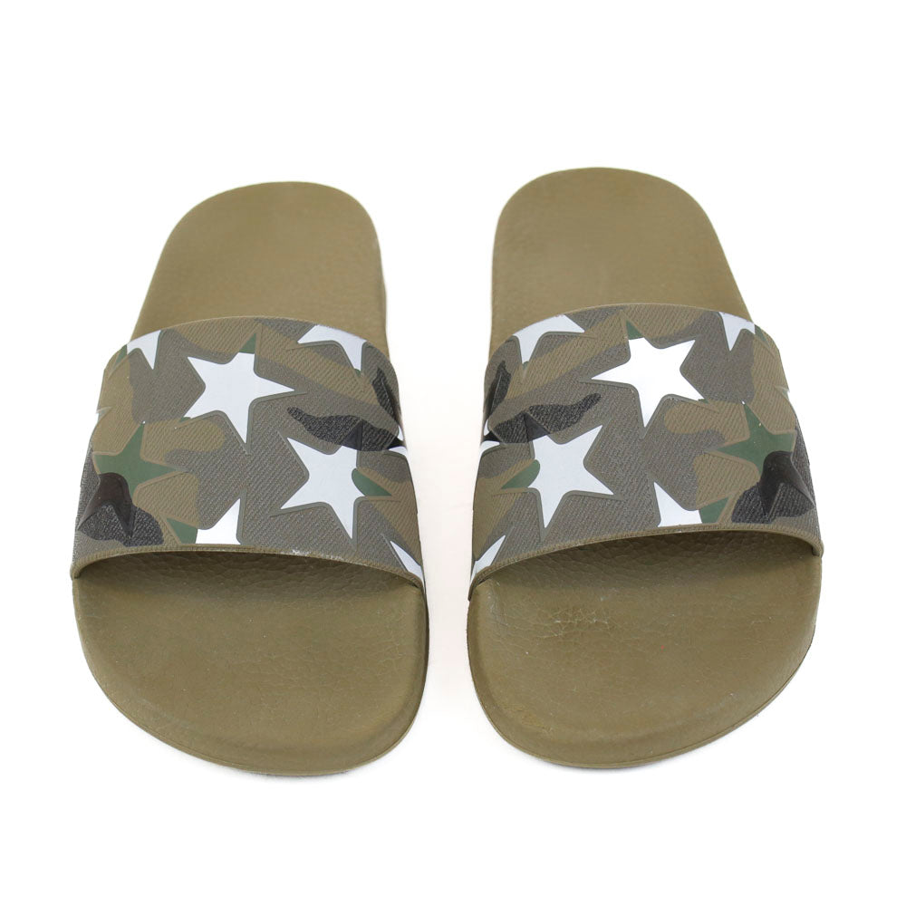 Valentino Camo Star Print Rubber Slide Sandals