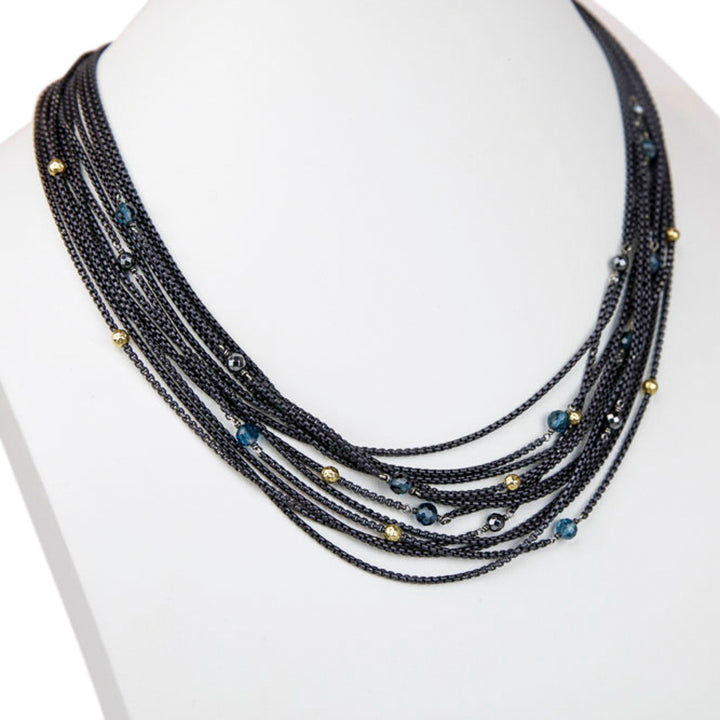 David Yurman Multi Strand Box Chain Toggle Necklace