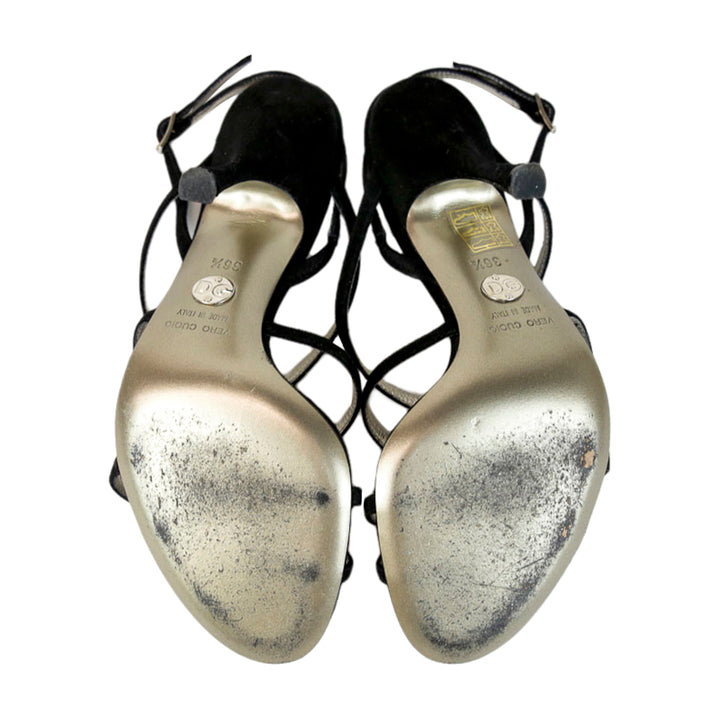 Dolce & Gabbana Black Suede Strappy Sandals