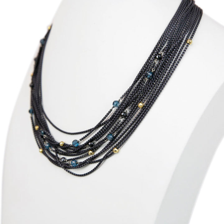 David Yurman Multi Strand Box Chain Toggle Necklace