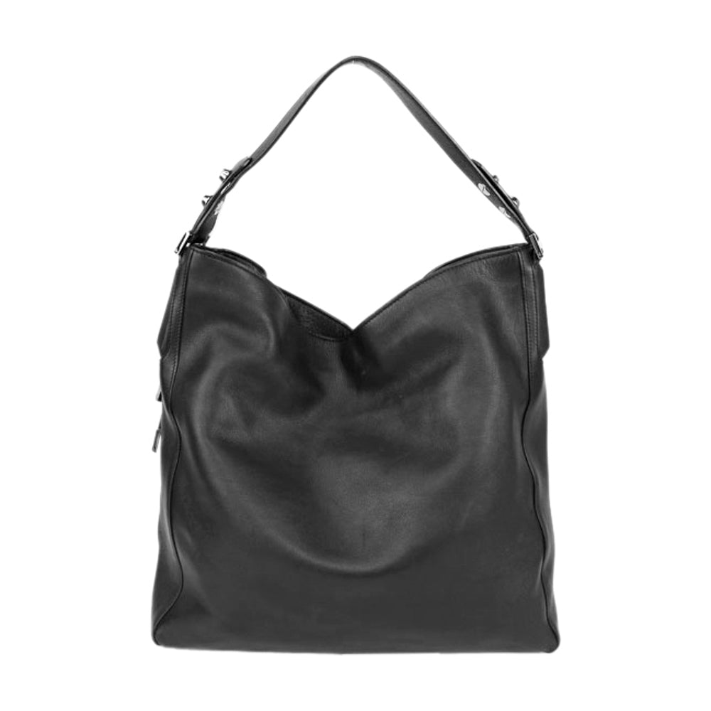 Michael Kors Black Leather Zip Hobo Bag