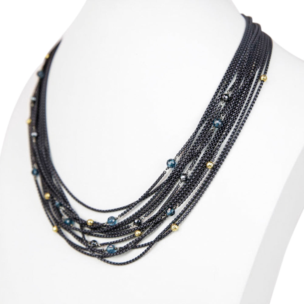 David Yurman Multi Strand Box Chain Toggle Necklace