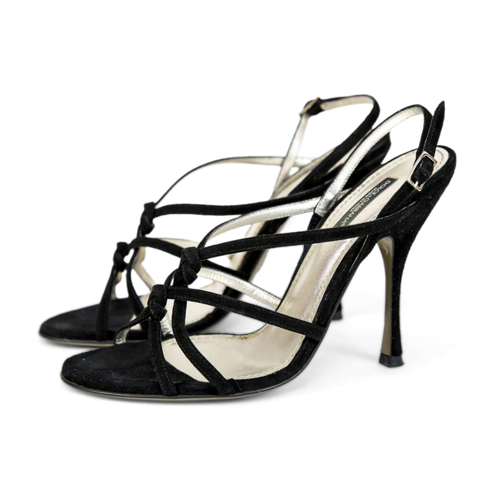 Dolce & Gabbana Black Suede Strappy Sandals