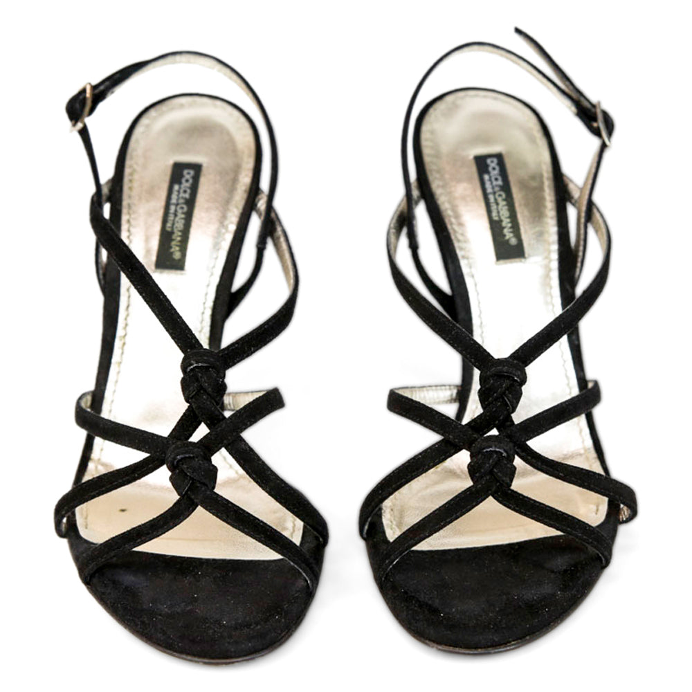 Dolce & Gabbana Black Suede Strappy Sandals