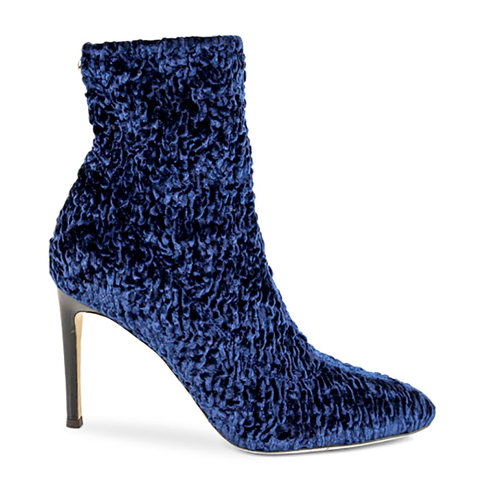 Giuseppe Zanotti Bimba Blue Crushed Velvet Ankle Boots