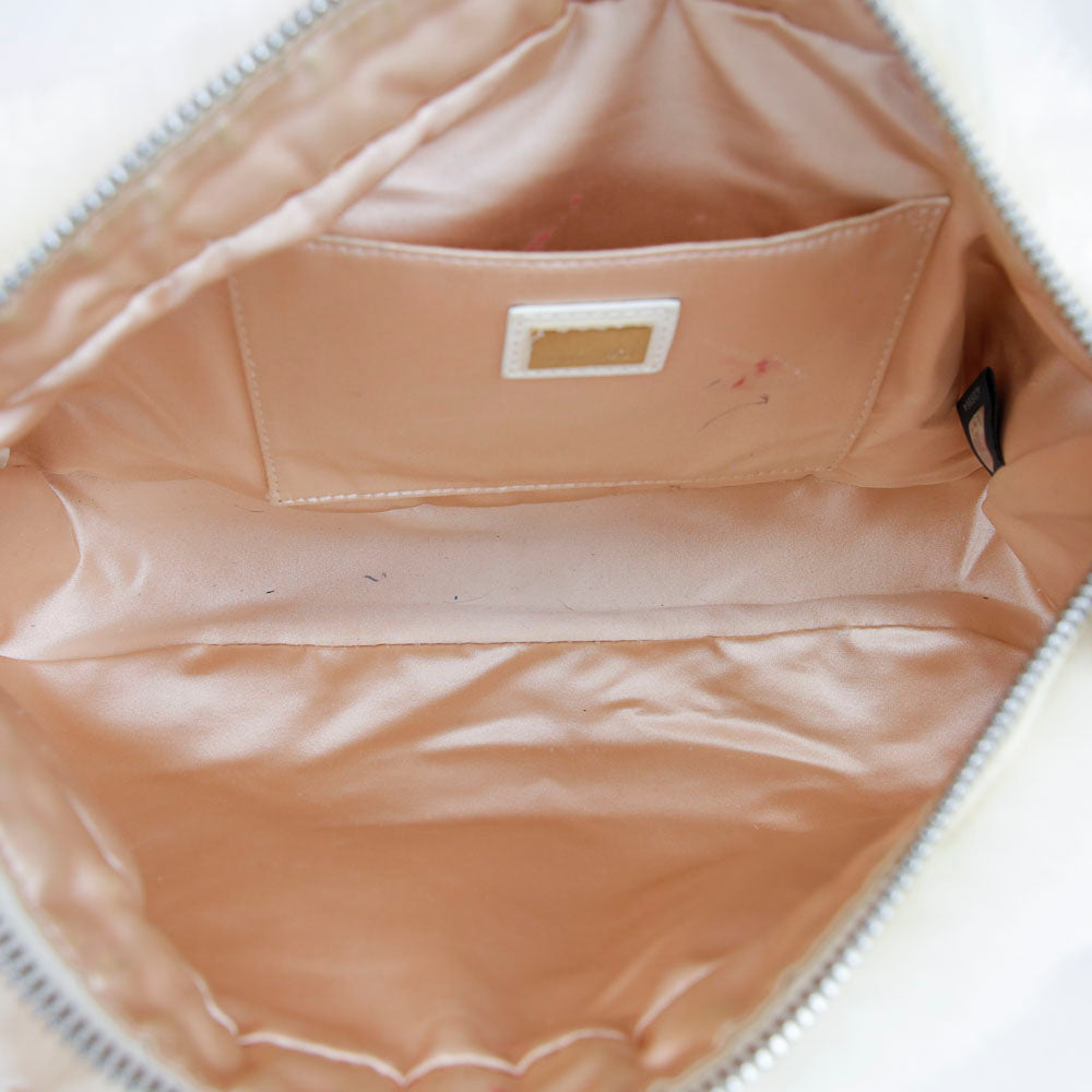 Fendi Cream Leather & Fur Vintage Satchel