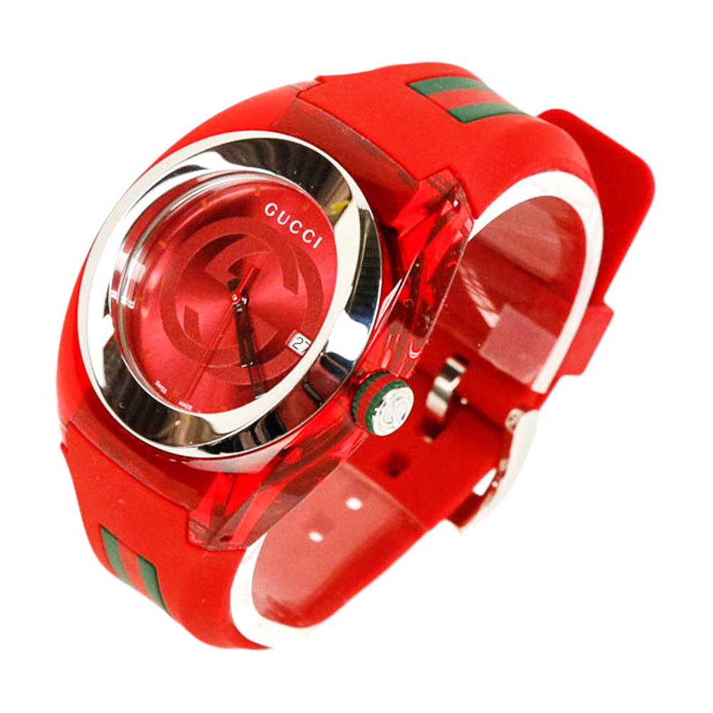 Stainless Steel Gucci G Sync Watch Gucci Stainless Steel Red