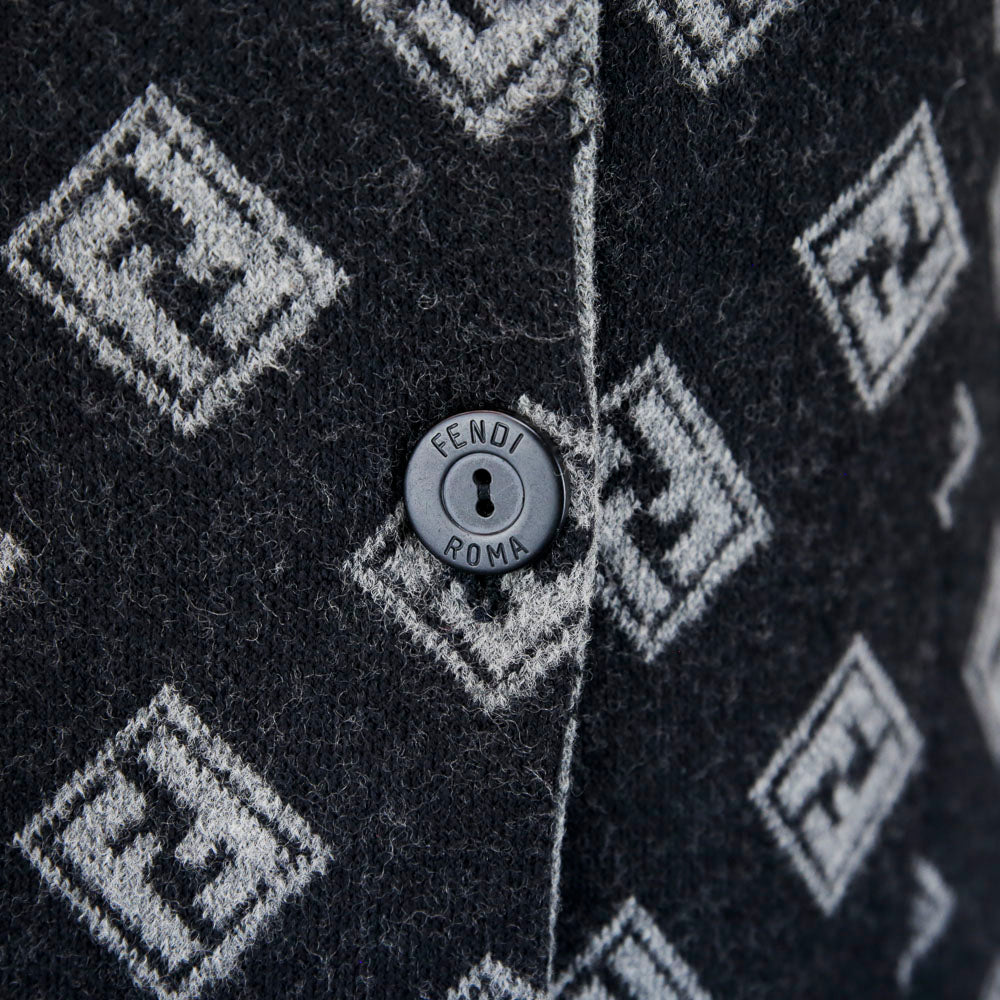 Fendi Jeans Vintage 2 Tone Logo Knit Jacket