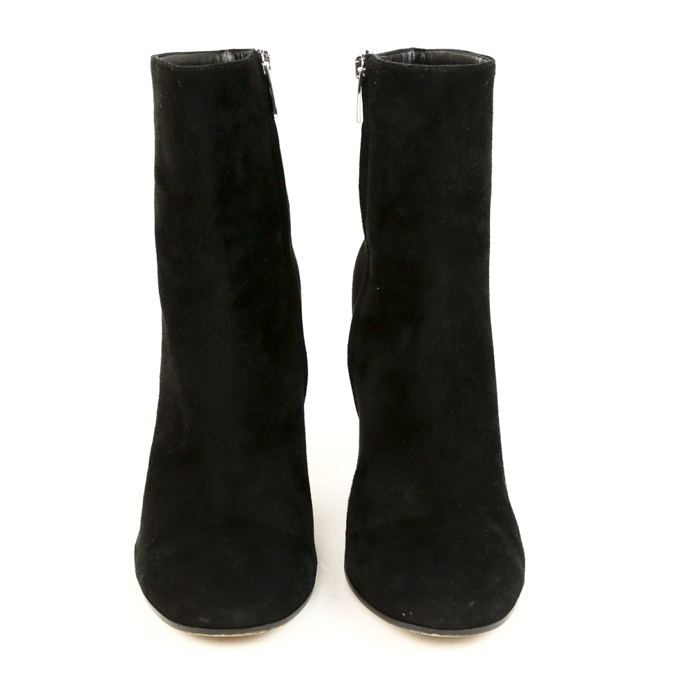 front view of Gianvito Rossi Black Suede Ankle Boots