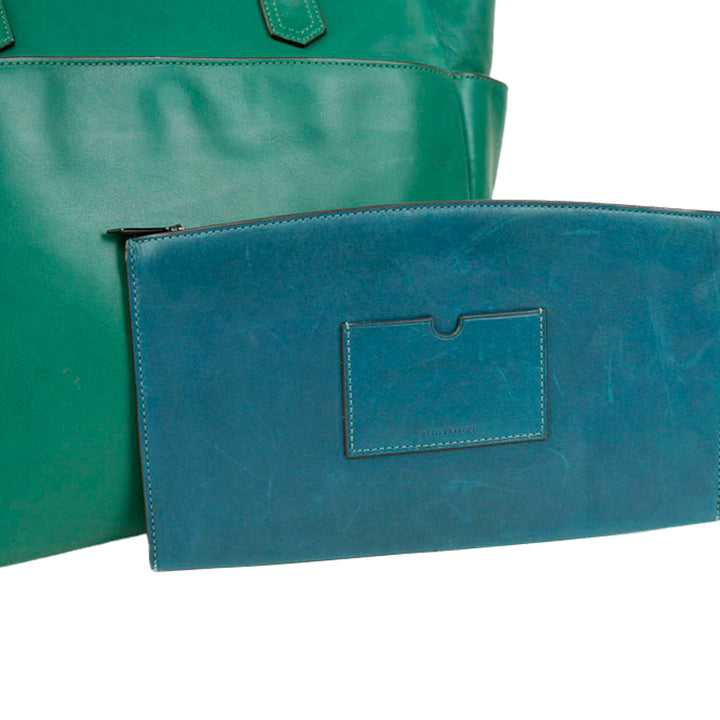 Reed Krakoff Emerald Green Leather Large Atlantique Tote Bag