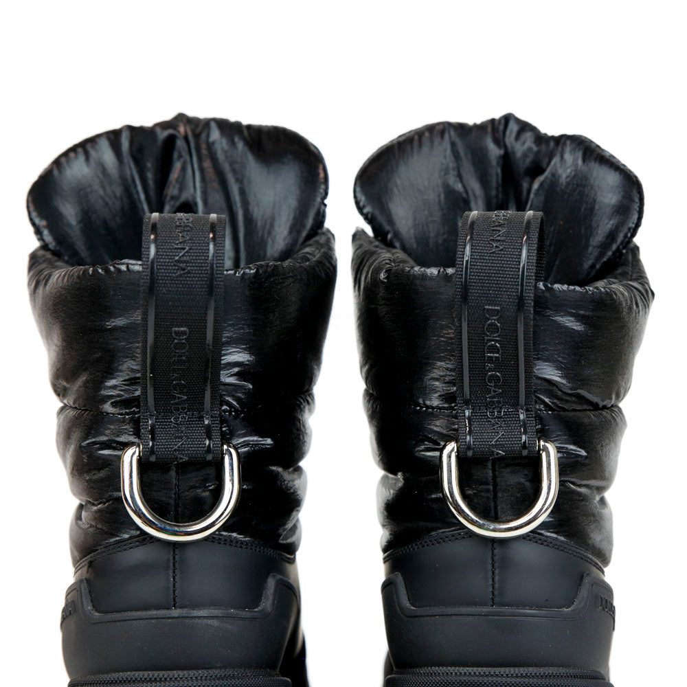 Dolce & Gabbana Black Puffer Platform Combat Boots