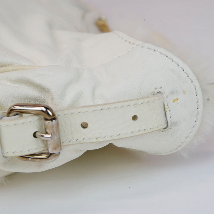 Fendi Cream Leather & Fur Vintage Satchel