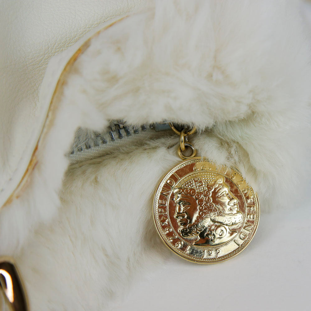 Fendi Cream Leather & Fur Vintage Satchel