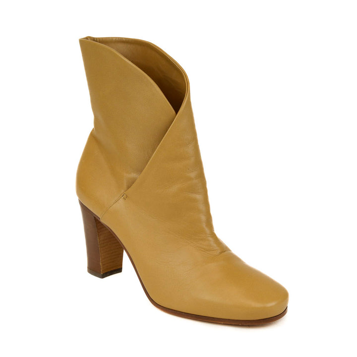 Celine Camel Leather Mid-Calf Boots