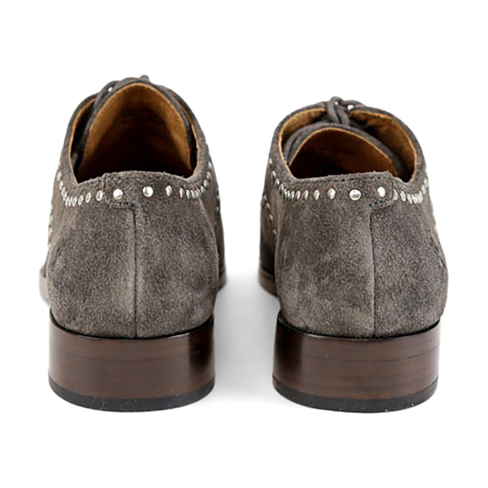 Frye Gray Suede Studded Oxford Loafers