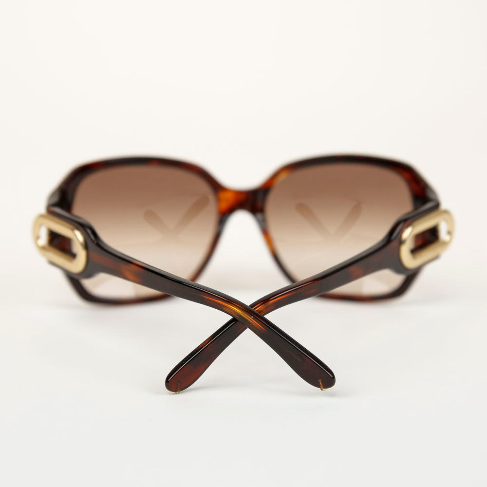 Chloe Brown Tort Square Frame Sunglasses