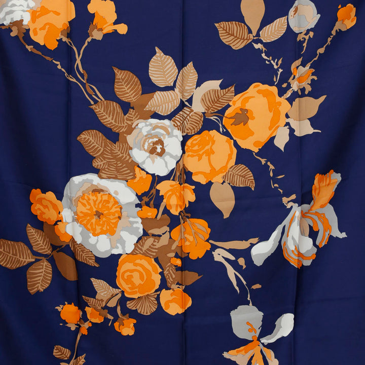 Christian Dior Vintage Floral Print Silk Twill Scarf