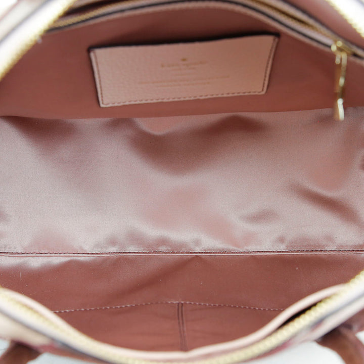 Kate Spade Pink Leather & Suede Embroidered Heart Satchel