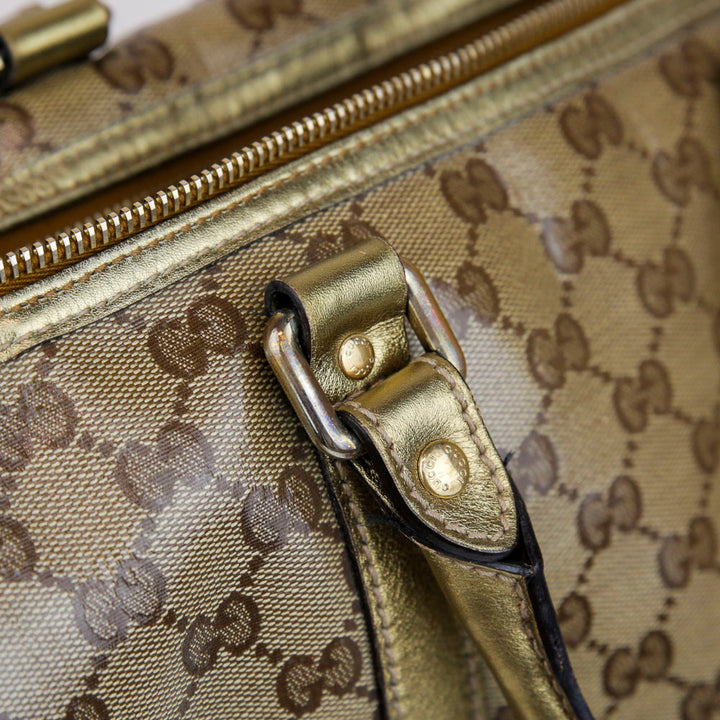 Gucci Coated Canvas Crystal Joy Boston Bag