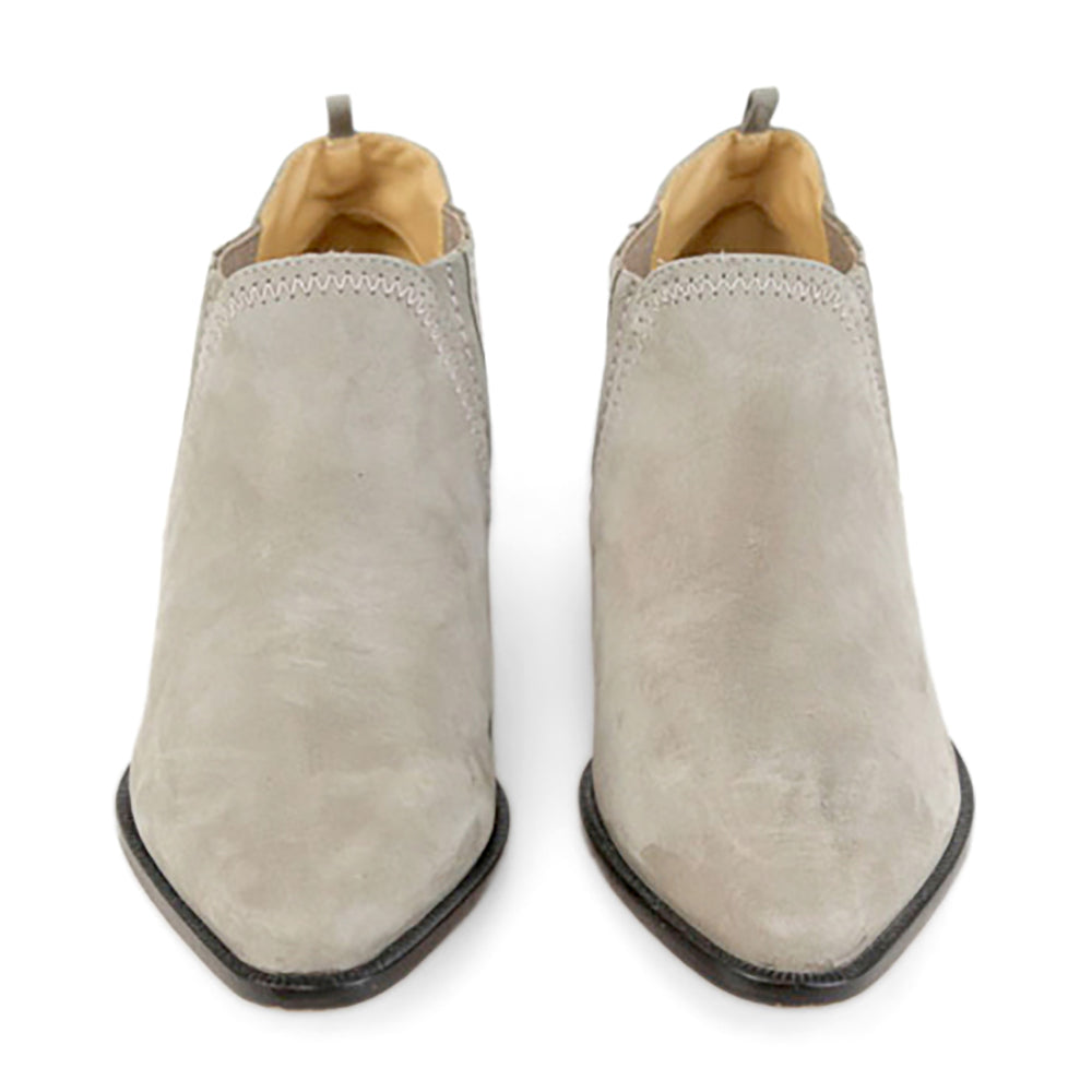 Schutz Gray Jacqueline Pointed Toe Ankle Boots