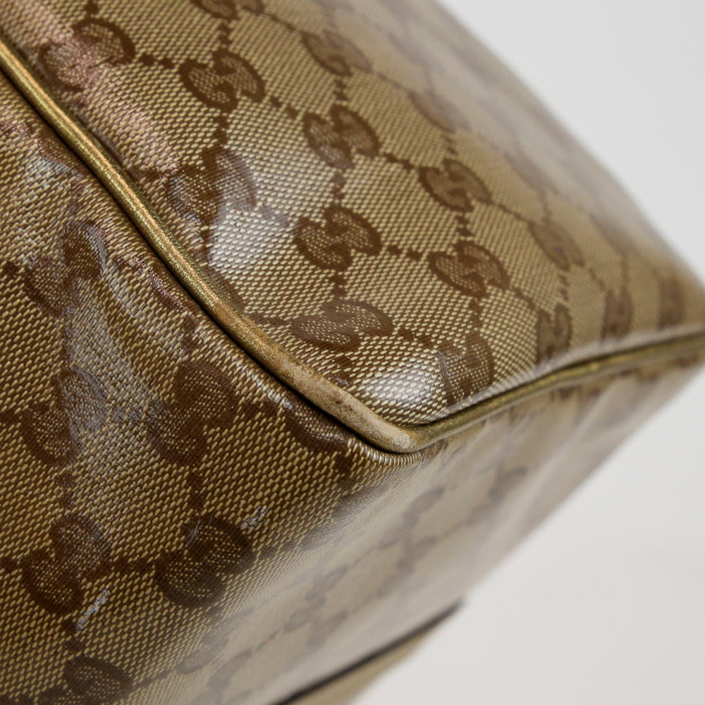 Gucci Coated Canvas Crystal Joy Boston Bag