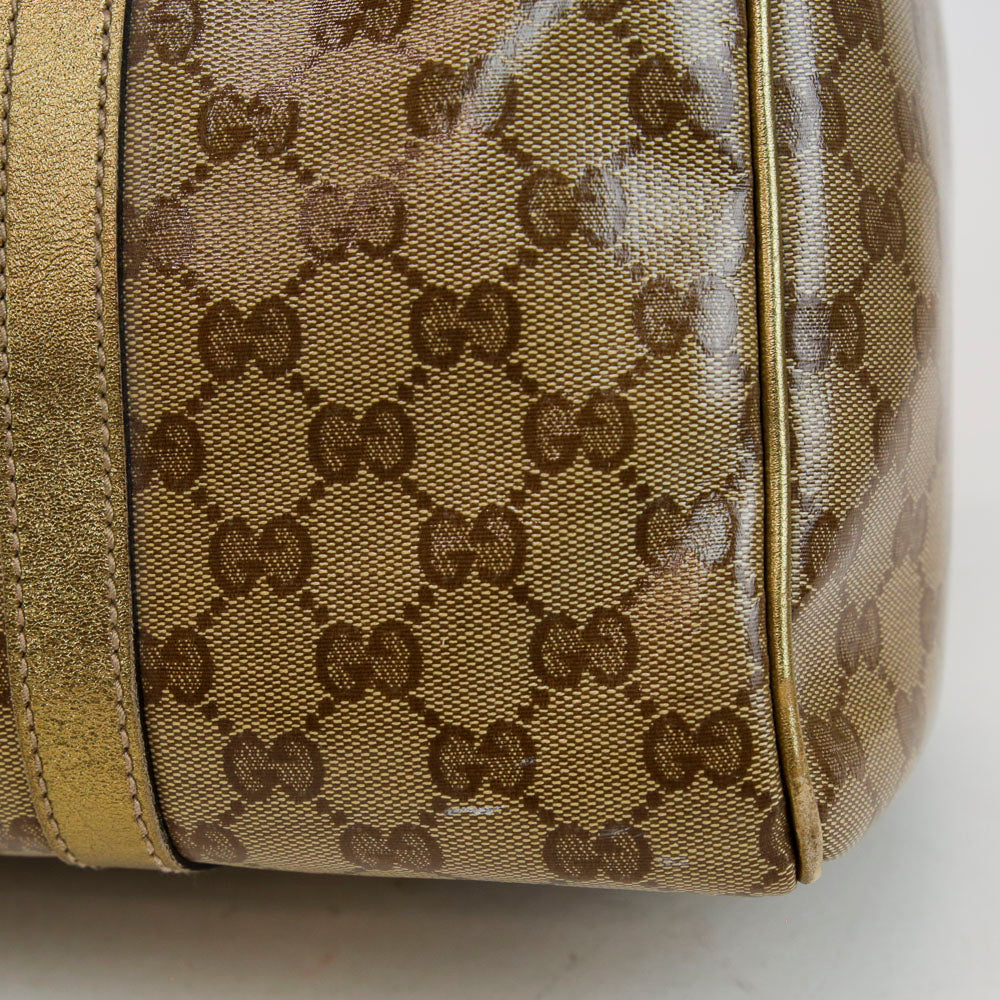 Gucci Coated Canvas Crystal Joy Boston Bag