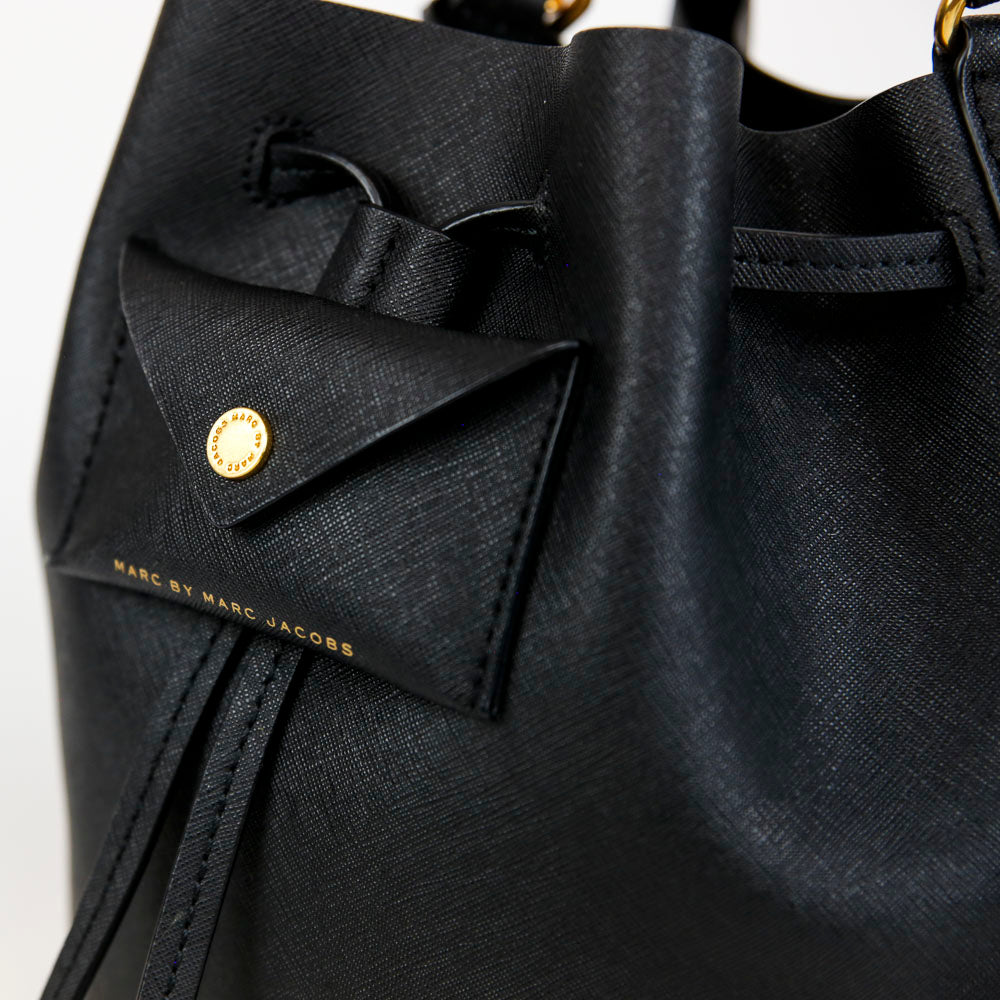 Marc by Marc Jacobs Black Saffiano Leather Bucket Bag