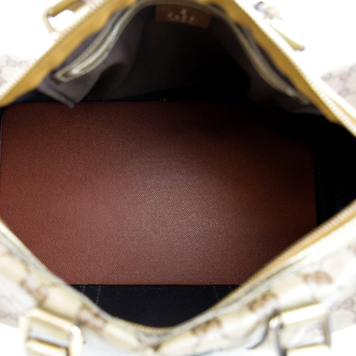 Gucci Coated Canvas Crystal Joy Boston Bag
