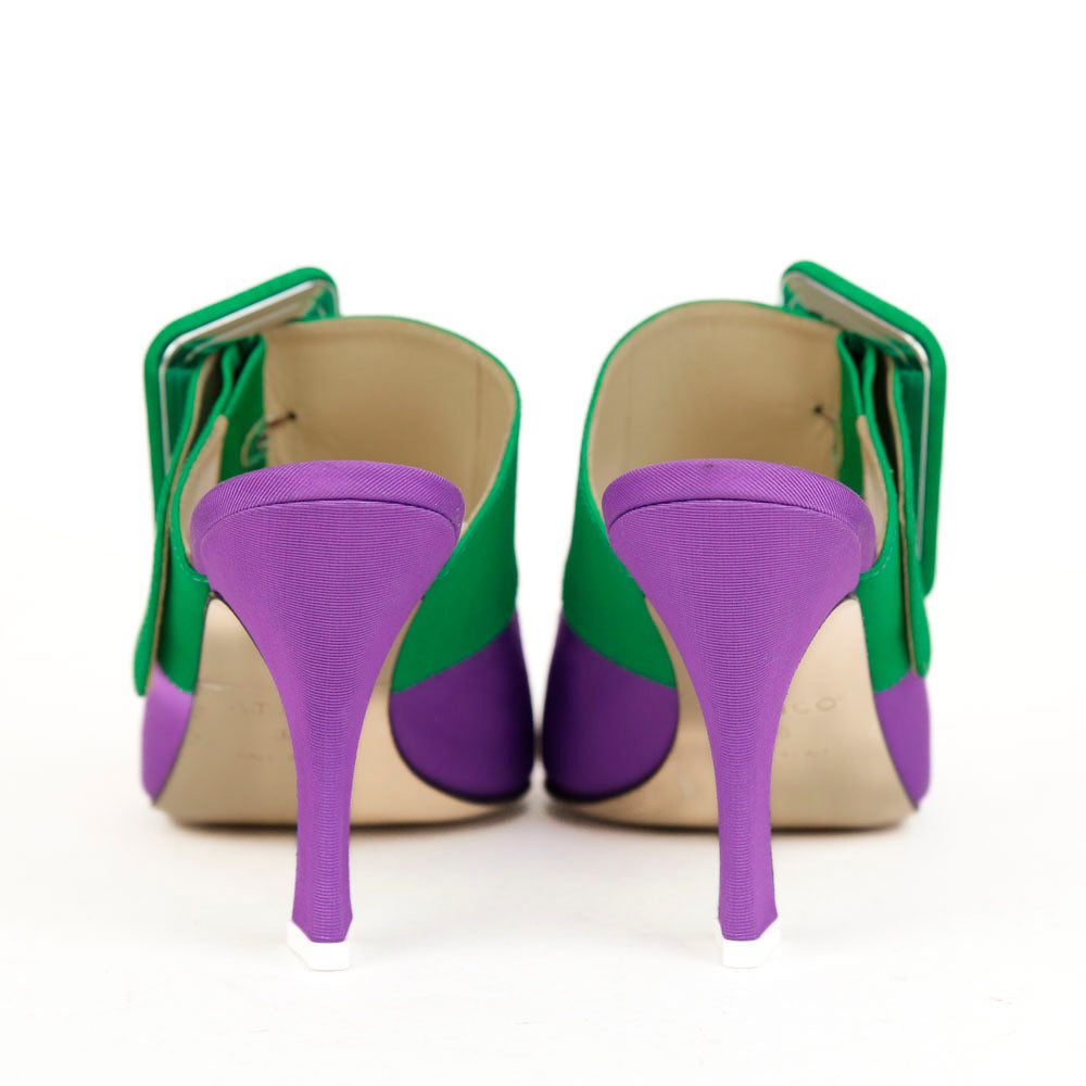 Attico Purple & Green Buckle Slide Mules