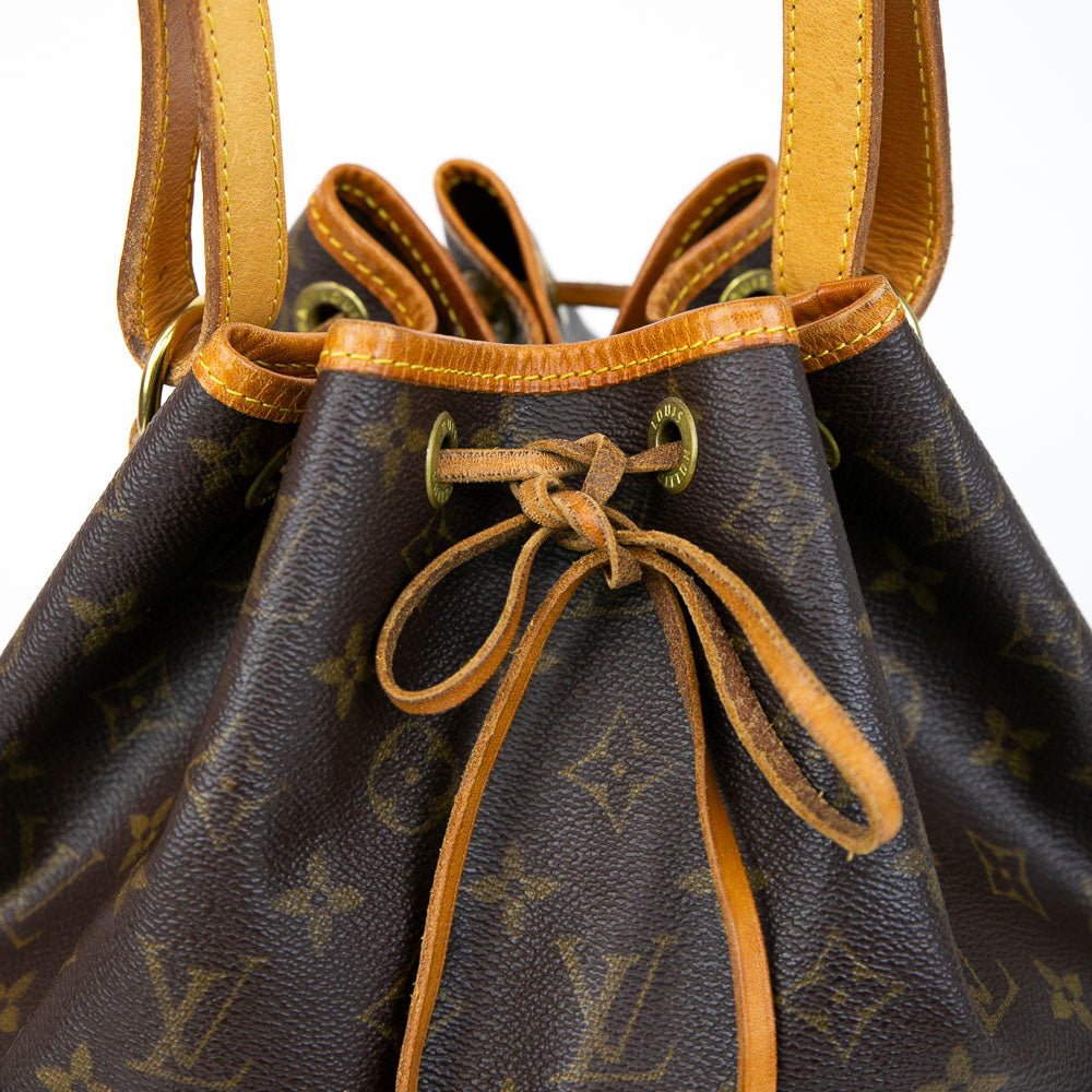 Louis Vuitton Petit Noé Monogram Coated Canvas Bucket Bag on SALE