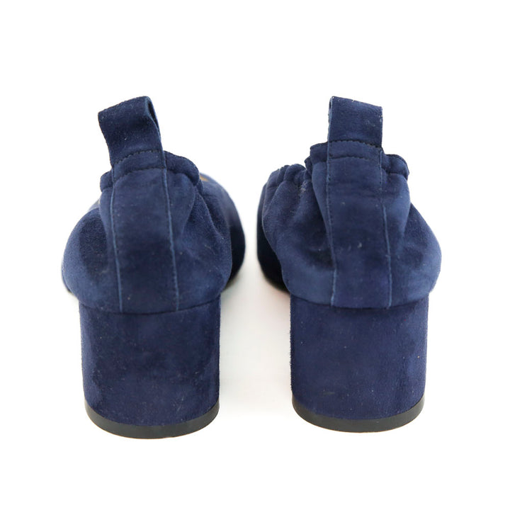 Everlane Navy Suede Day Heel Pumps