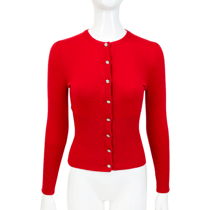 Dolce & Gabbana Red Knit Cardigan