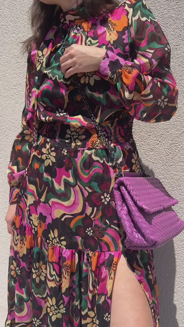 Bottega Veneta Purple Intercciato Olimpia Shoulder Bag