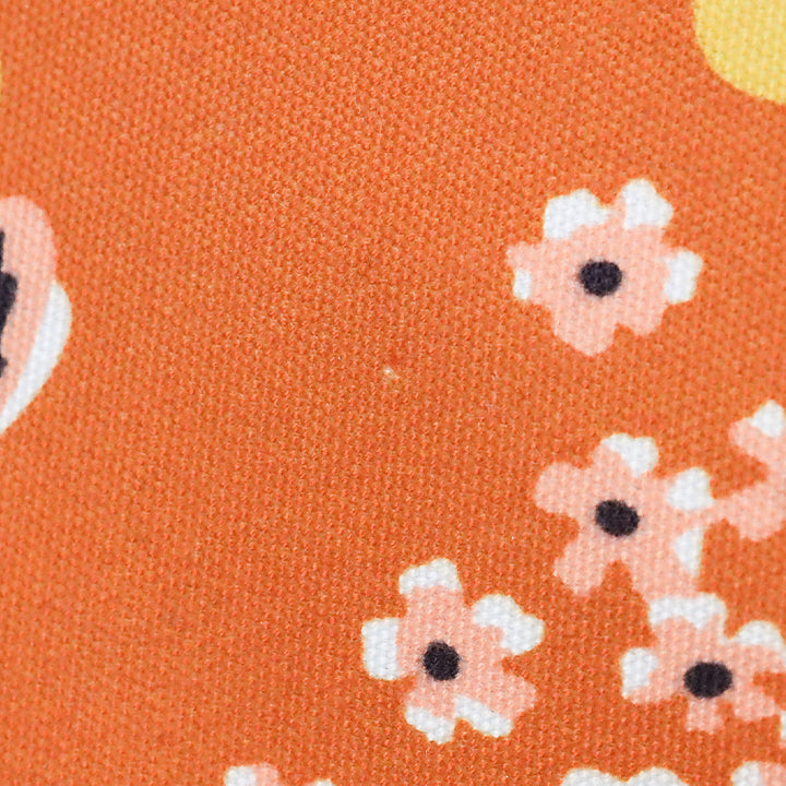 Rachel Pally Orange/Yellow Canvas Leather Floral Print Clutch
