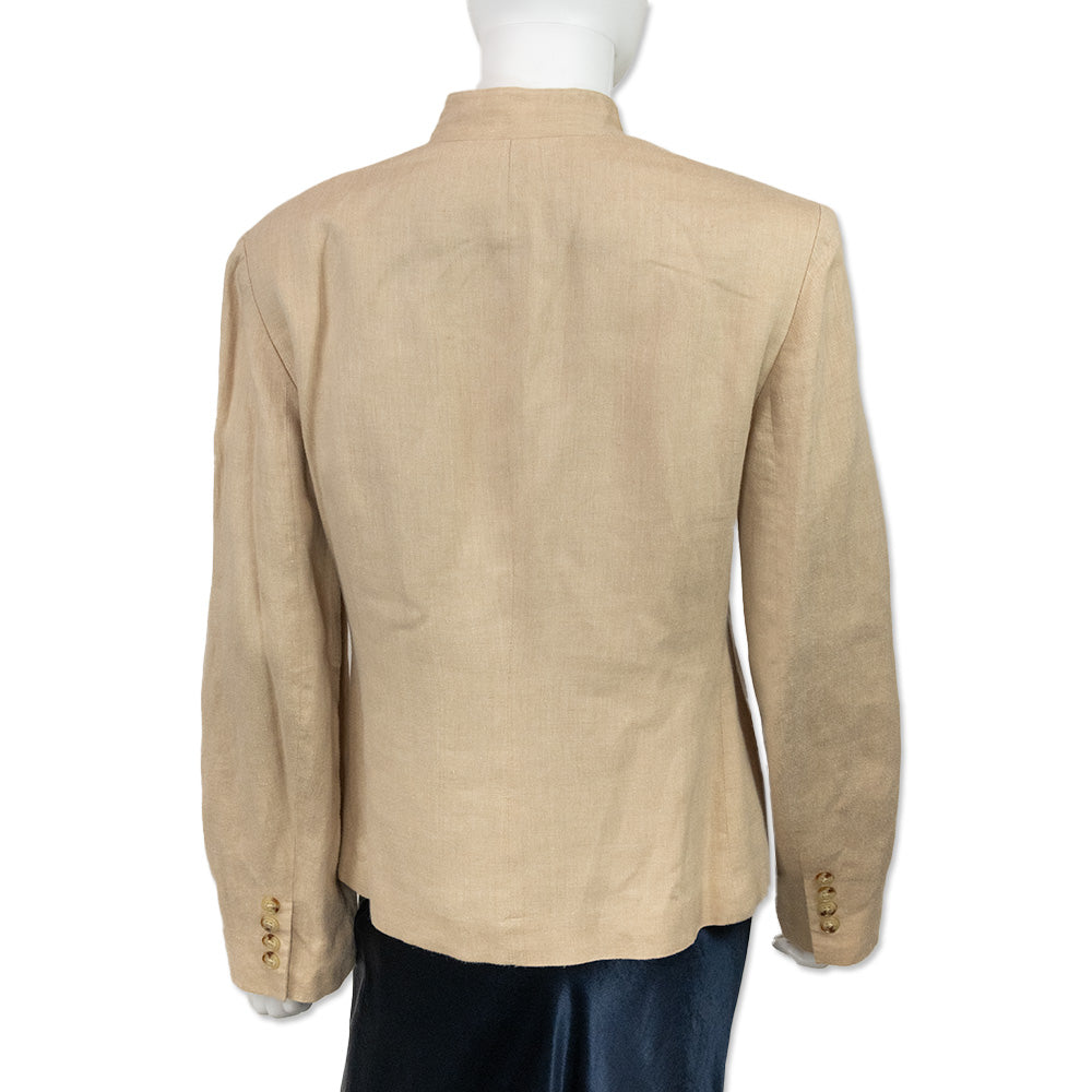 Lauren Ralph Lauren Tan Linen Button Up Jacket