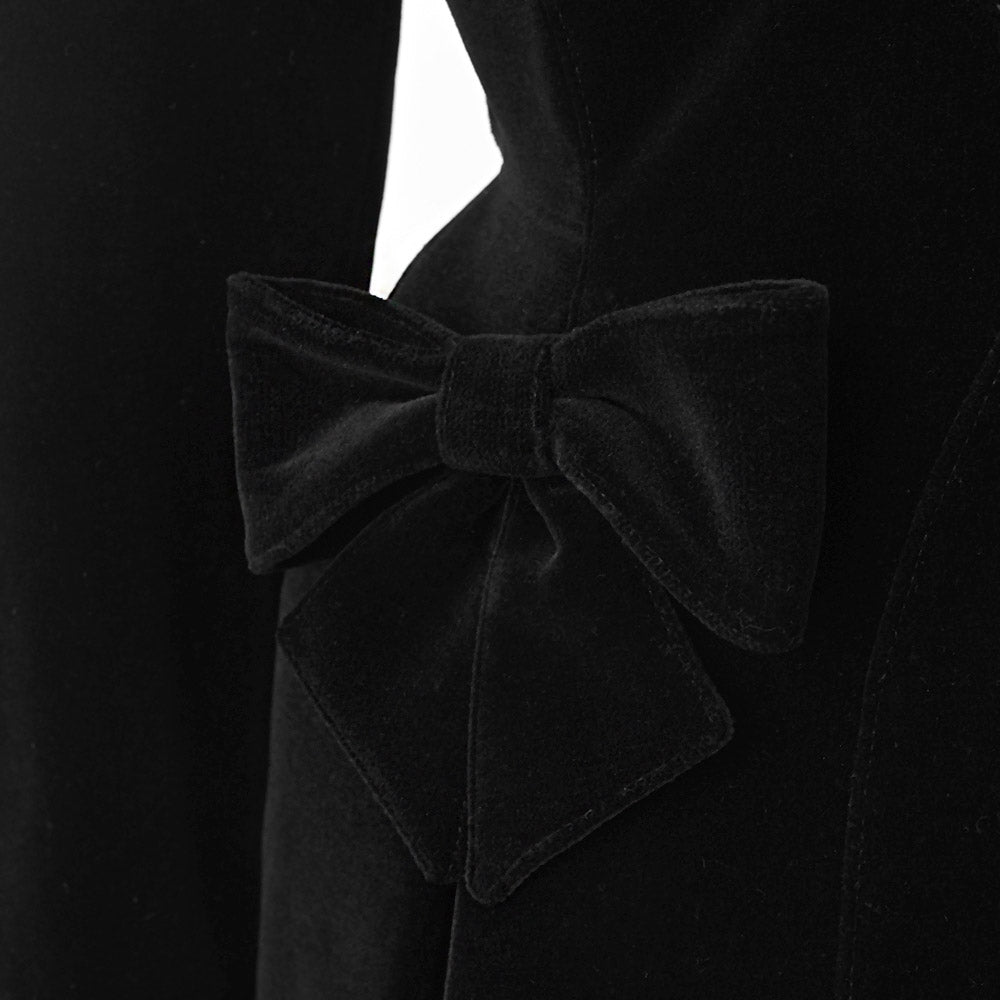Thierry Mugler Vintage Black Velvet Bow Blazer