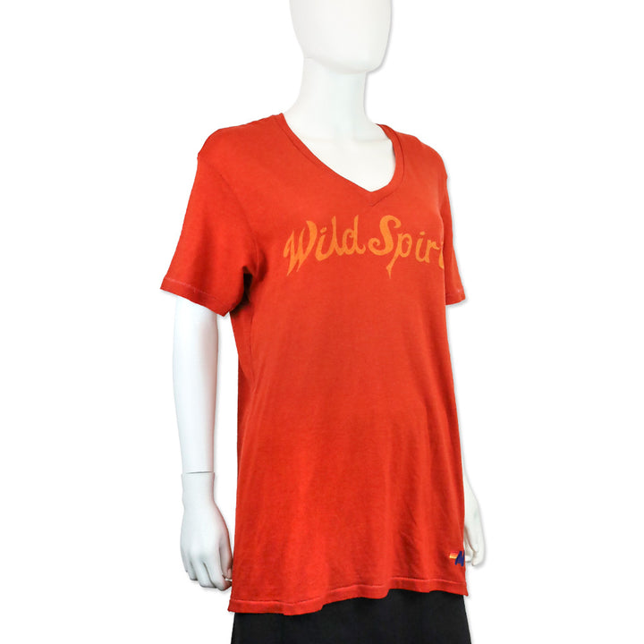 Aviator Nation Orange Wild Spirit V Neck Tee