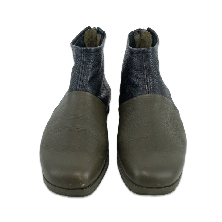 Arche Kymono Olive/Black Leather Ankle Boot