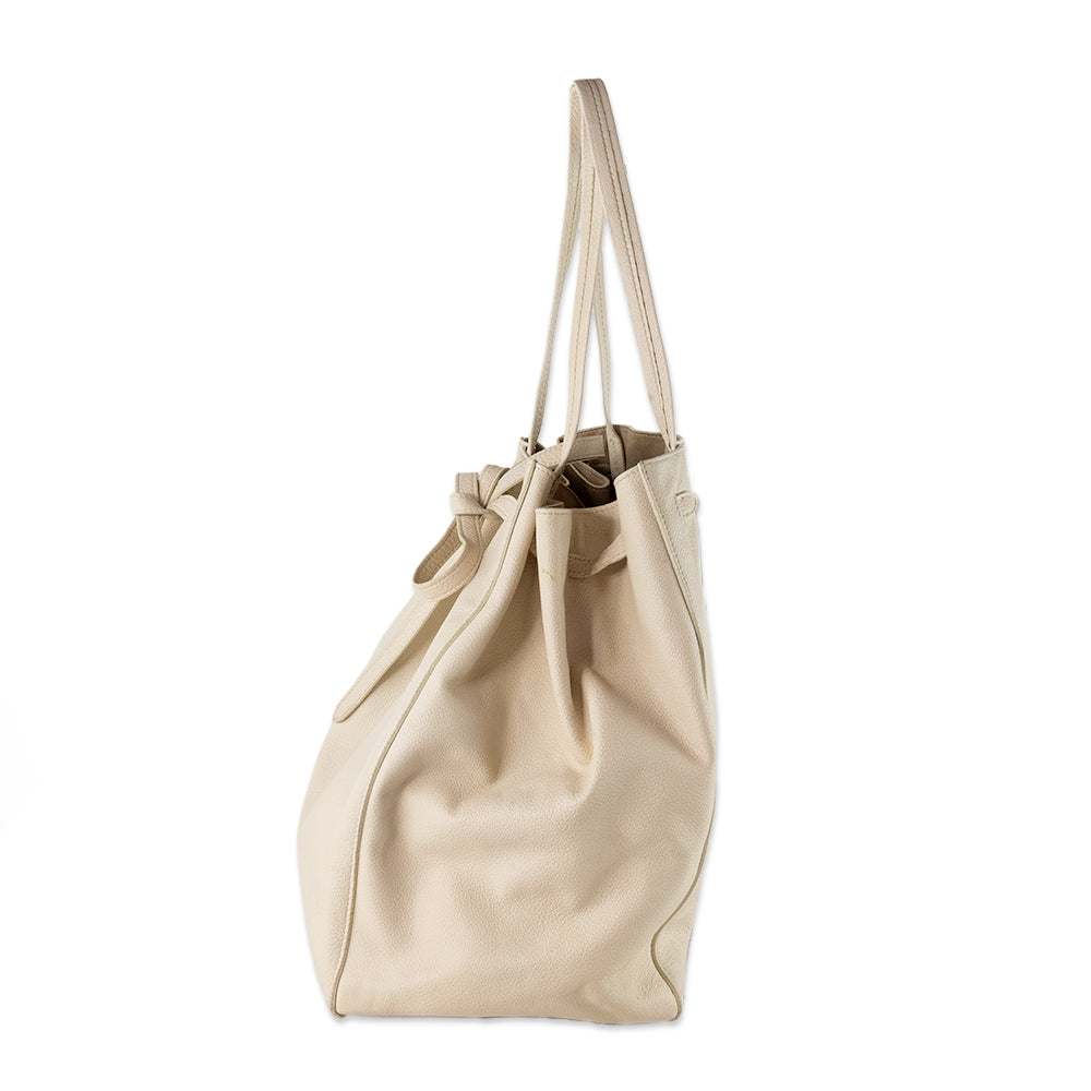 Celine White Medium Phantom Cabas Tote