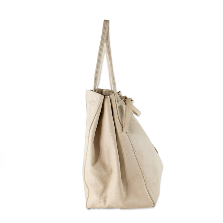 Celine White Medium Phantom Cabas Tote