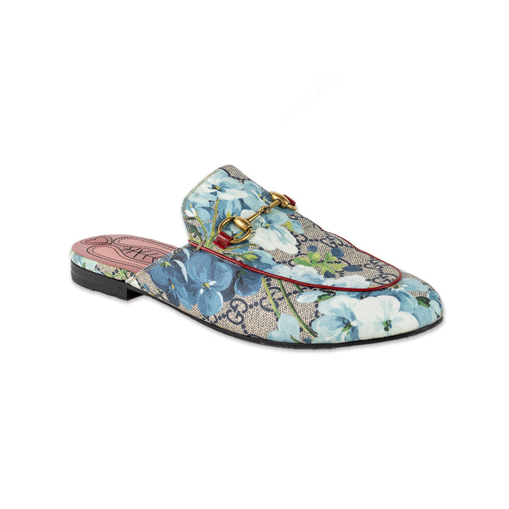 Gucci Supreme Blooms Canvas Princetown Mules