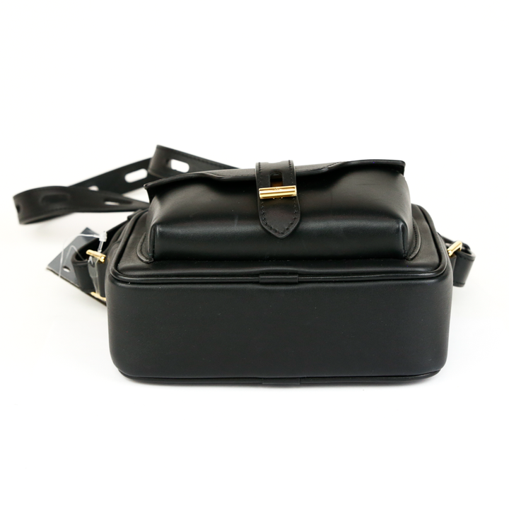 base view of Tom Ford Hollywood Black Leather T-Twist Camera Bag