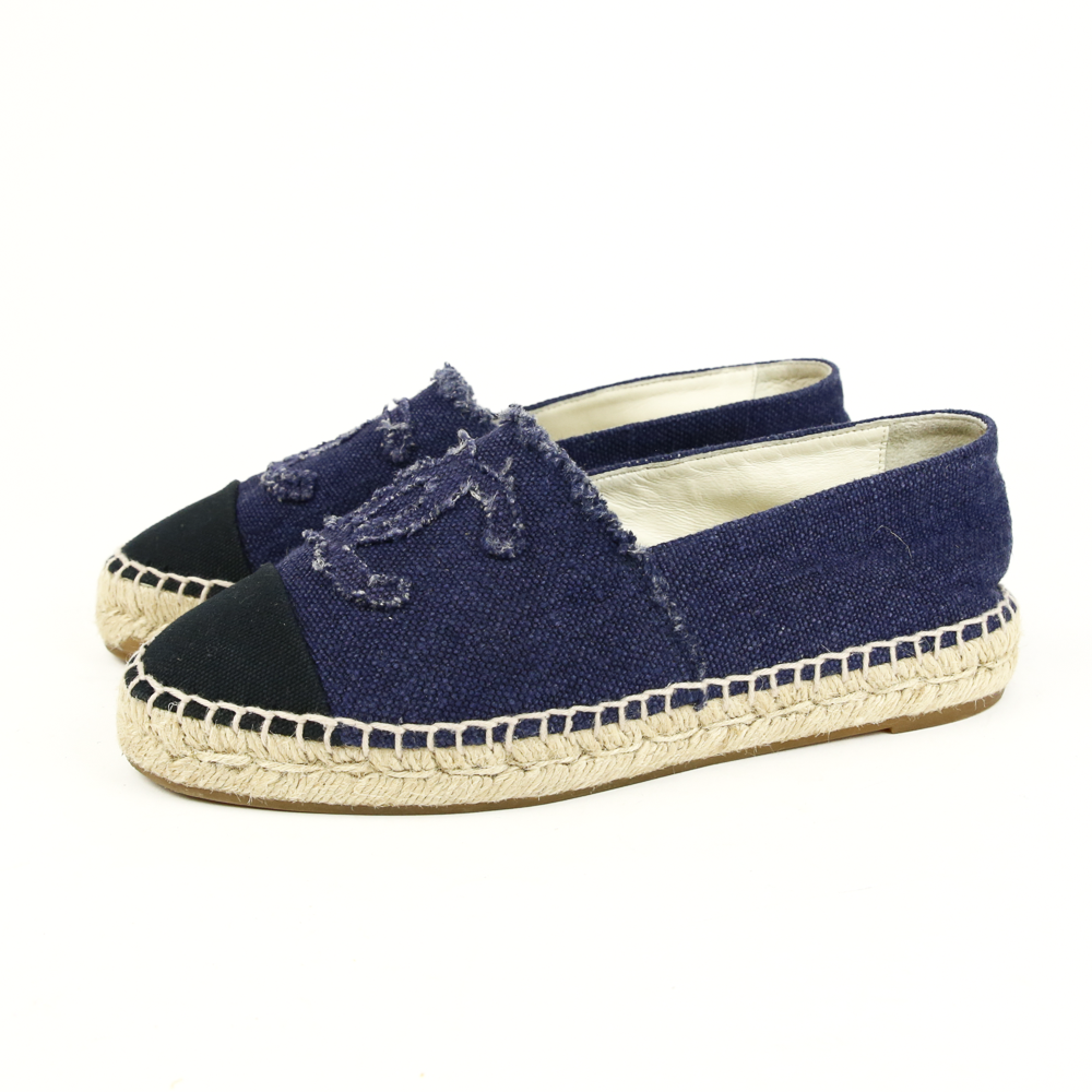 Chanel Blue Canvas CC Espadrilles