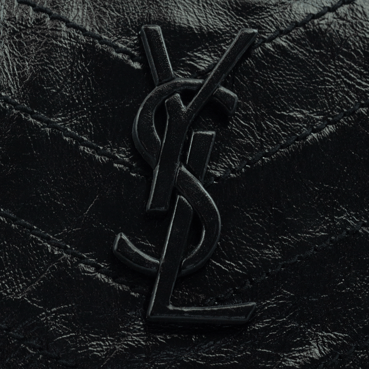 Saint Laurent Niki Medium in Crinkled Vintage Black Leather