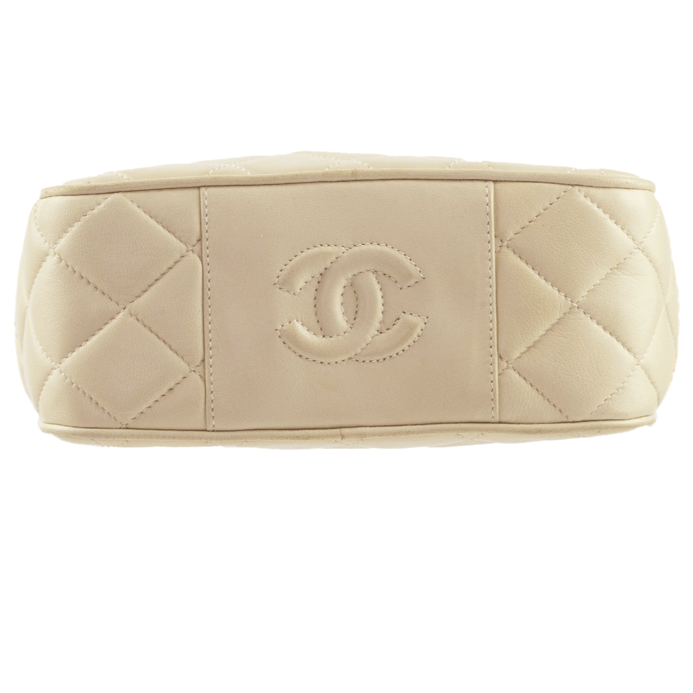 base view of Chanel Vintage Cream Quilted Leather Camera Bag