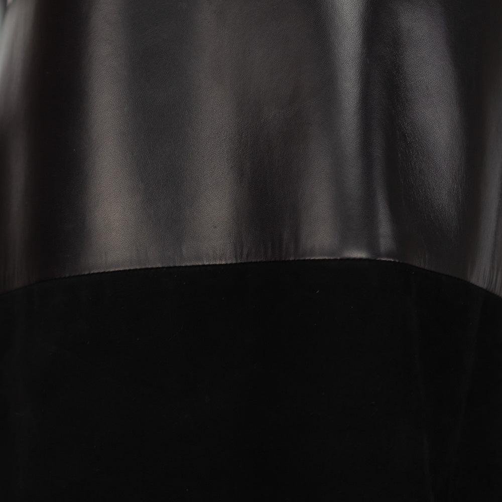 Balenciaga Black Leather & Suede Tunic Dress
