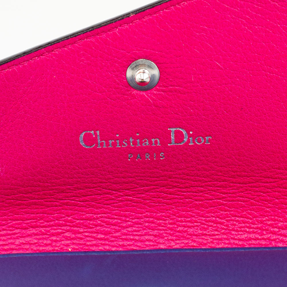 Christian Dior 2 Tone Lady Dior Leather Wallet